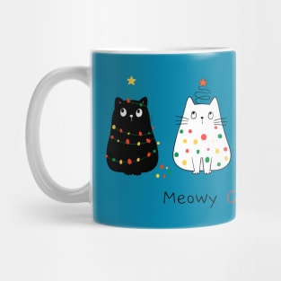 happy cats with christmas light Mug